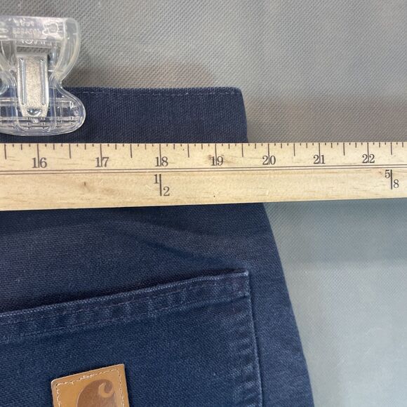 Carhartt Carpenter Pants Mens 40x32 Navy Blue Duck Canvas Relaxed Fit Loose Work - Picture 8 of 9